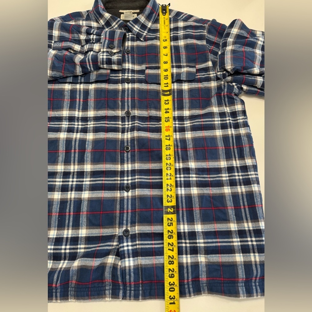 L.L. Bean Mens Fleece-Lined Flannel Shirt Jacket Size Large Traditional Fit Blue - Picture 9 of 10